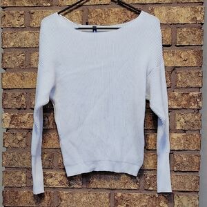 IWOLLENCE Women's White Scoop Neck Sweater Size Large